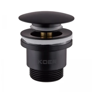Донний клапан для умивальника Koer PW-01-05 1 1/4'' (кнопка) (Чорний) (KR3403)