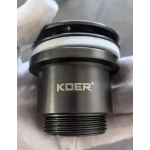 Донний клапан для раковини універсальний (з/без переливу) Koer PW-01-07 автоматичний (Click-Clack) (Колір графітовий) 1 1/4'' (KR3404)