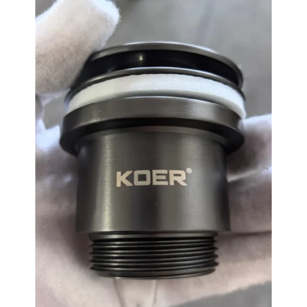 Донний клапан для раковини універсальний (з/без переливу) Koer PW-01-07 автоматичний (Click-Clack) (Колір графітовий) 1 1/4'' (KR3404)