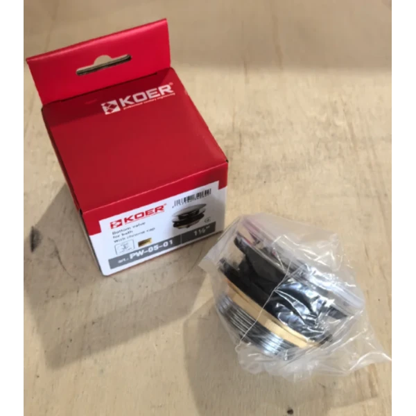Донний клапан для ванни Koer PW-05-01 автоматичний (Click-Clack) (Колір хром) 1 1/2'' (KR3406)