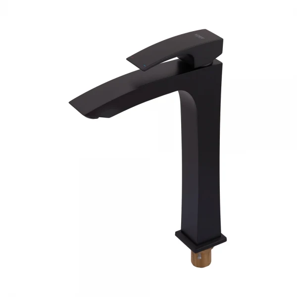 Змішувач для умивальника Koer 007 BLACK KB-11007-05 латунний чорний матовий високий (KR3441)