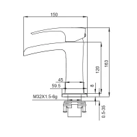 Змішувач для умивальника Koer KB-14007-01 водоспад (Колір хром) (KR3446)