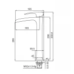 Смеситель для умывальника Koer KB-15007-05 высокий водопад (Цвет черный) (KR3449)
