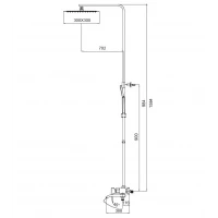 Душова колона із змішувачем KOER KB-56007-01 (Колір хром) (KR3460)
