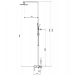 Душевая колонна со смесителем водопад Koer KB-58007-05 (Цвет черный) (KR3463)