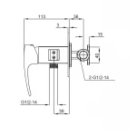 Смеситель для гигиенического душа Koer KB-23007-01 (Цвет хром) (KR3468)