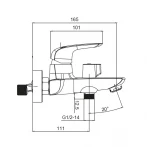 Змішувач для ванни з коротким виливом Koer KB-40008-05 (Колір чорний) (KR3473)
