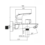 Смеситель для ванны с коротким изливом Koer KB-40008-05 (Цвет черный) (KR3473)