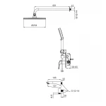 Встраиваемая душевая система со смесителем Koer KB-64008-05 (Цвет черный) (KR3477)