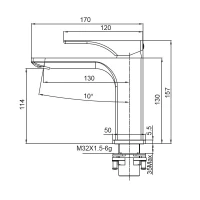 Змішувач для умивальника Koer KB-10010-01 (Колір хром) (KR3478)