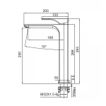 Смеситель для умывальника Koer KB-11010-01 высокий (Цвет хром) (KR3482)