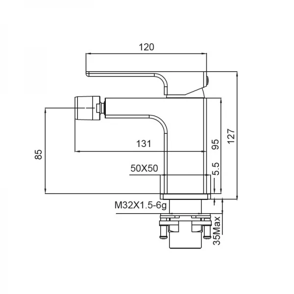 Смеситель для биде Koer KB-20009-01 (Цвет хром) (KR3504)