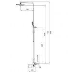 Душевая колонна со смесителем Koer KB-56009-05 (Цвет черный) (KR3507)