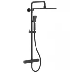 Душова колона KOER KB-53011-05 латунна чорна матова з термостатом (KR4723)