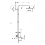 Душова колона KOER KB-57011-01 латунна хромована з термостатом (KR4724)
