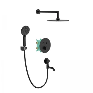 Вбудована душова система з термостатом Koer KB-67012-05 (Колір чорний) (KR4729)