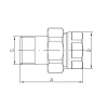 Сгон американка прямой Koer KR.341.WN - 1" (без никеля) (KR4738)