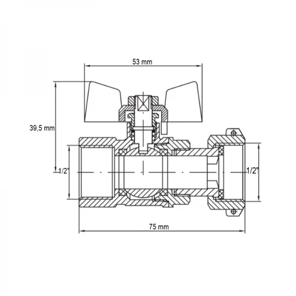 Кран кульовий Koer KR.222 - 1/2