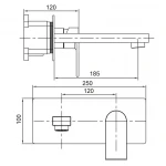 Смеситель для умывальника Koer KI-16015-02 встраиваемый (из нерж. стали) (Цвет нерж) (KR4783)