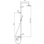 Термостатическая душевая колонна со смесителем Koer KI-57017-02 (из нерж. стали) (KR4788)