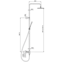 Термостатична душова колона зі змішувачем Koer KI-57017-02 (з нерж. сталі) (KR4788)