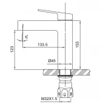 Смеситель для умывальника Koer KI-10016-02 (из нерж. стали) (Цвет нерж) (KR4789)