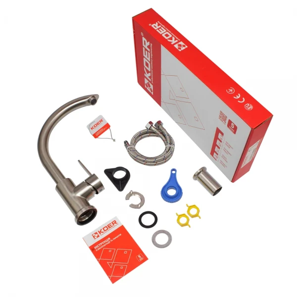Смеситель для кухни Koer KI-70019-02 (из нерж. стали) (Цвет нерж) (KR4795)