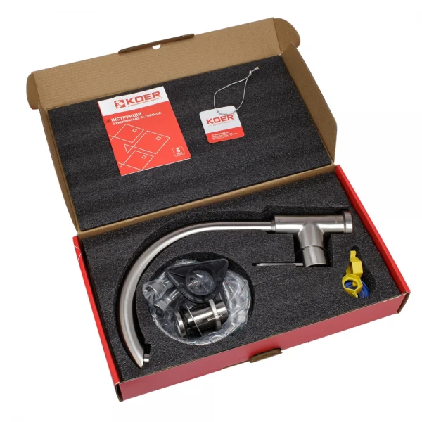 Смеситель для кухни Koer KI-70019-02 (из нерж. стали) (Цвет нерж) (KR4795)