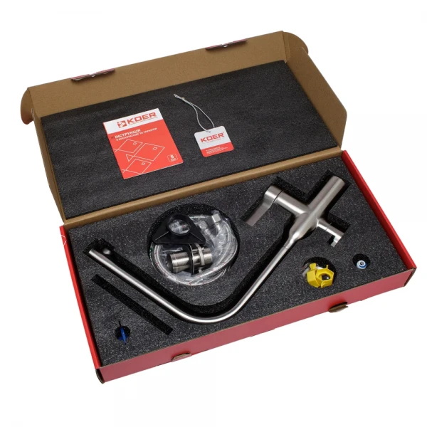 Смеситель для кухни с выходом для питьевой воды Koer KI-72020-02 (из нерж. стали) (KR4797)