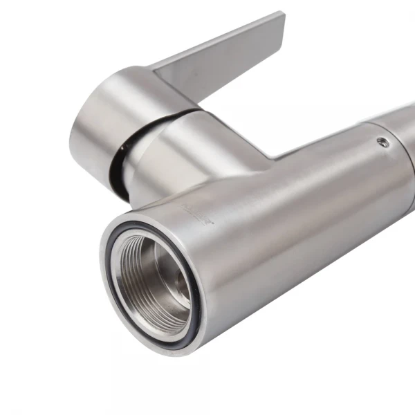 Кухонний змішувач з чорним силіконовим виливом Koer KI-70022-02 (з нерж. сталі) (KR4799)