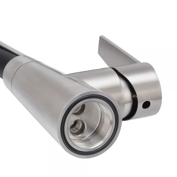 Кухонний змішувач з чорним силіконовим виливом Koer KI-70022-02 (з нерж. сталі) (KR4799)