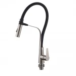 Кухонний змішувач з чорним силіконовим виливом Koer KI-70022-02 (з нерж. сталі) (KR4799)