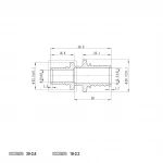 Муфта соединительная переходная Koer KA.С16-20 - 16(2.2mm) x 20(2.8mm) (KR4858)