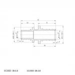 Муфта з'єднувальна перехідна Koer KA.С20-25 - 20(2.8mm) x 25(3.5mm) (KR4860)