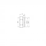 Перехідник з накидною гайкою під плоске ущільнення Koer KA.A08F-16S - 16(2.2mm) x 3/4"F (KR4866)