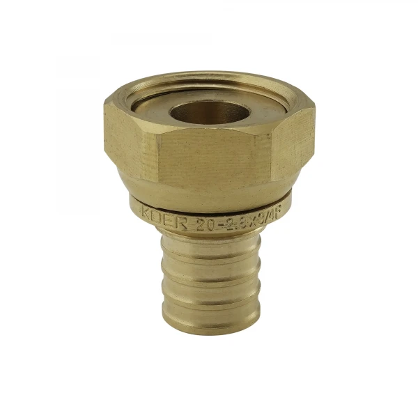 Переходник с накидной гайкой под плоское уплотнение Koer KA.A08F-20S - 20(2.8mm) x 3/4"F (KR4867)