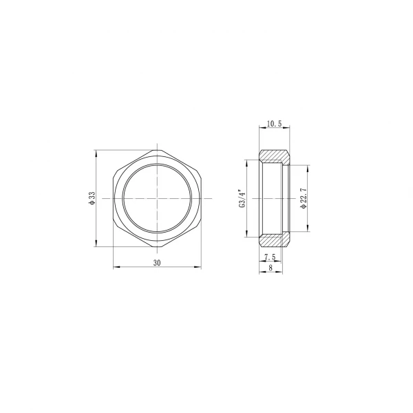 Переходник под евроконус с накидной гайкой Koer KA.A08F-16E - 16(2.2mm) x 3/4"F (KR4869)