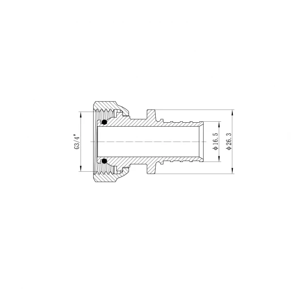 Переходник под евроконус с накидной гайкой Koer KA.A08F-20E - 20(2.8mm) x 3/4"F (KR4870)