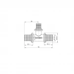 Тройник переходный Koer KA.T20-16-20 - 20(2.8mm) x 16(2.2mm) x 20(2.8mm) (KR4888)