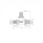 Трійник перехідний Koer KA.T20-20-16 - 20(2.8mm) x 20(2.8mm) x 16(2.2mm) (KR4889)