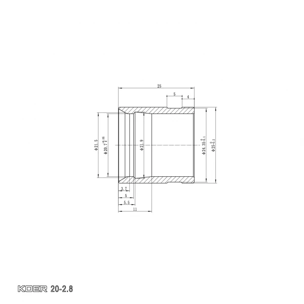 Гильза монтажная надвижная Koer KA.S20 - 20-2.8mm (KR4900)