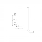 Трубка Г-подібна для приєднання радіатора Koer KA.D16-500 - 16(2.2mm) x 15-500mm (KR4904)