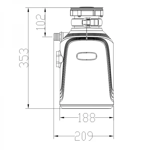 Измельчитель пищевых отходов Koer FWD-01-1 - Powerful (750Вт, индукционный двигатель) (KR4912)