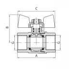 Кран шаровый Koer KG.207 - 3/4" FF ГГБ (газ) (KR4959)