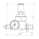 Редуктор давления с манометром "мембранный" Koer KR.1239 - 1/2" (KR4971)