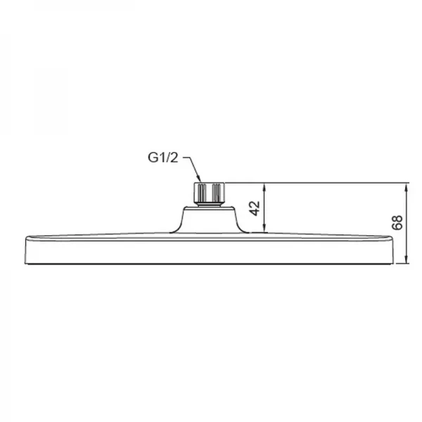 Стельова лійка для душу Koer KP-0402-01-OH пластикова хромована 310×200 мм (KR4984)