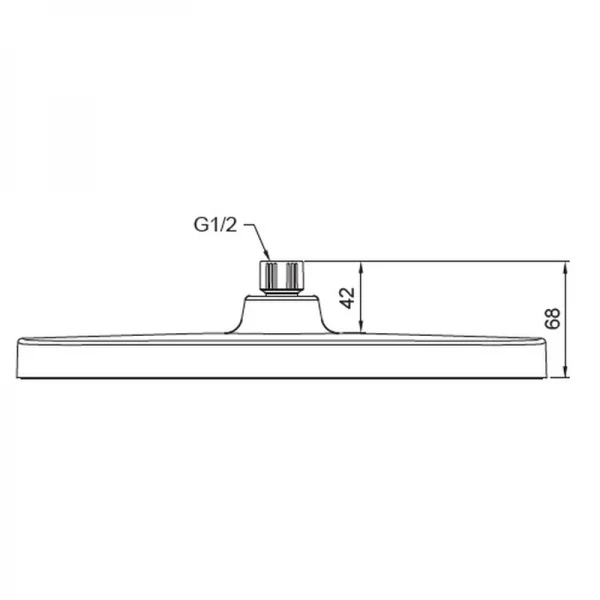 Стельова лійка для душу Koer KP-0402-05-OH з ABS-пластику чорна матова 310×200 мм (KR4986)