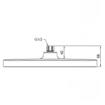 Стельова лійка для душу Koer KP-0402-07-OH пластикова графітова 310×200 мм (KR4990)