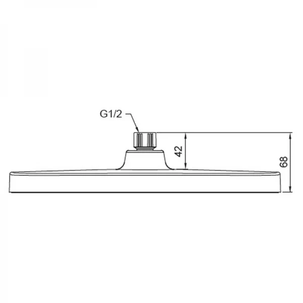 Стельова лійка для душу Koer KP-0402-07-OH пластикова графітова 310×200 мм (KR4990)