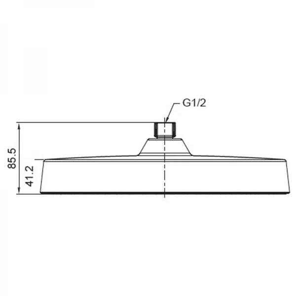Стельова лійка для душу KOER KP-0403-05-OH чорна матова з ABS-пластику, 300 мм (KR4994)